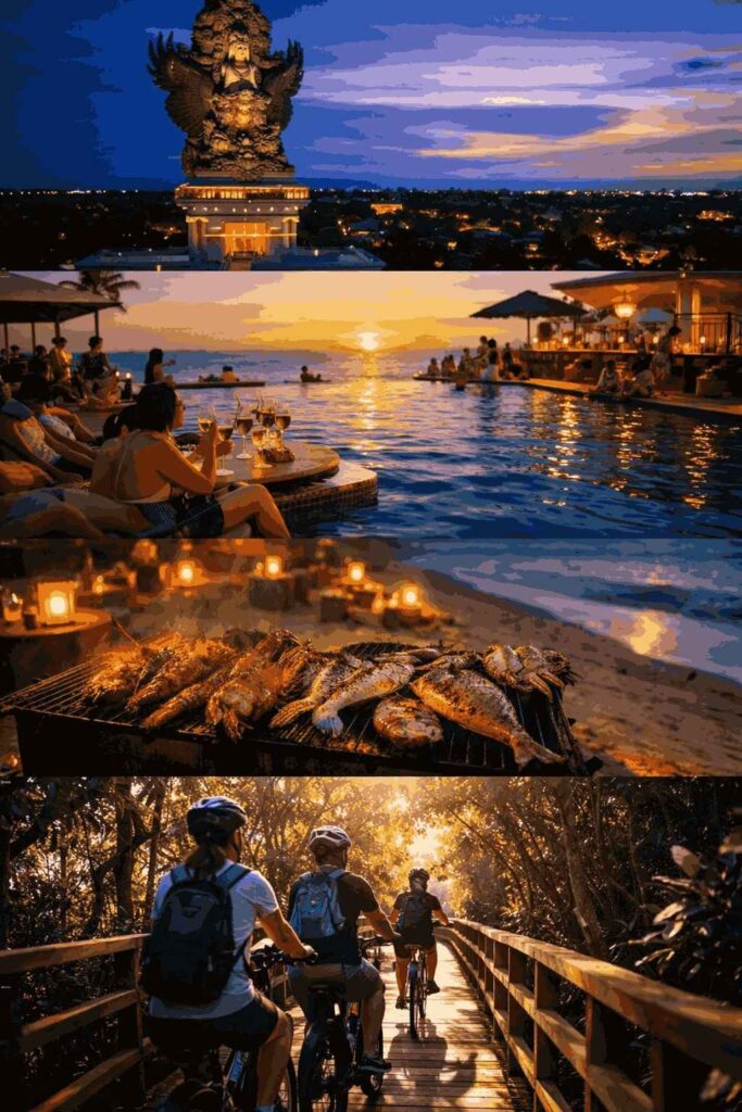 Potato Head Beach Club Seminyak sunset infinity pool aerial view