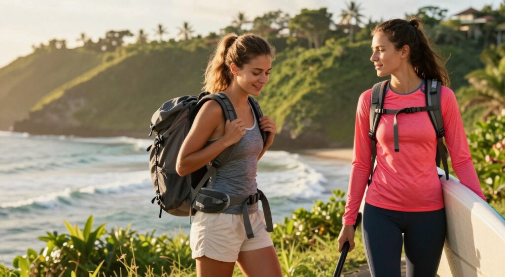 Active adventure outfits for hiking and water sports Active adventure outfits for hiking and water sports