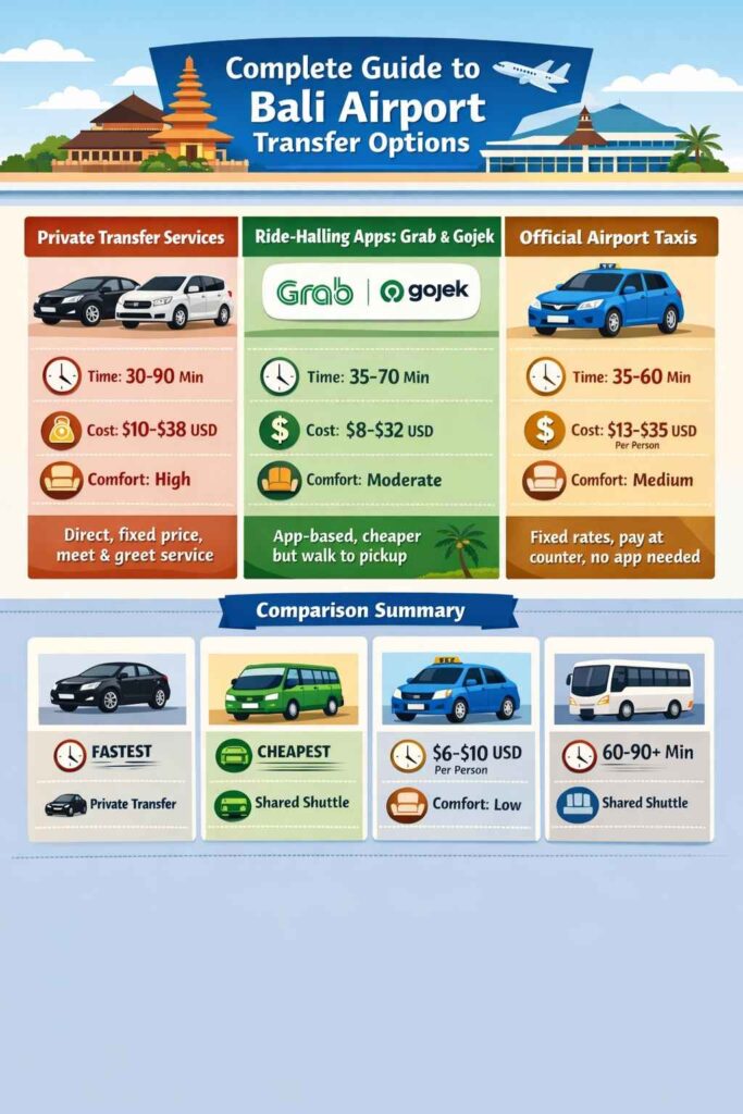 Bali Airport Transfer Options Infographics