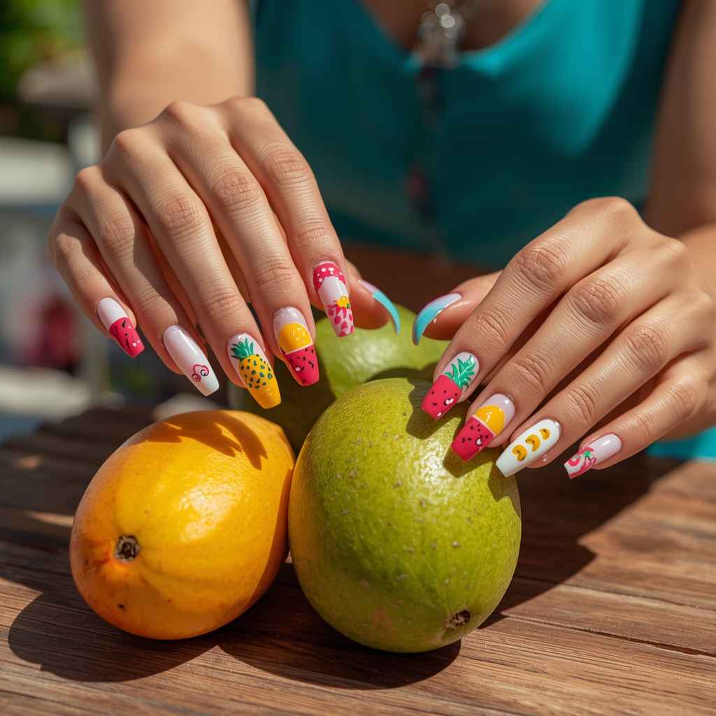 Bali nails unique tropical designs