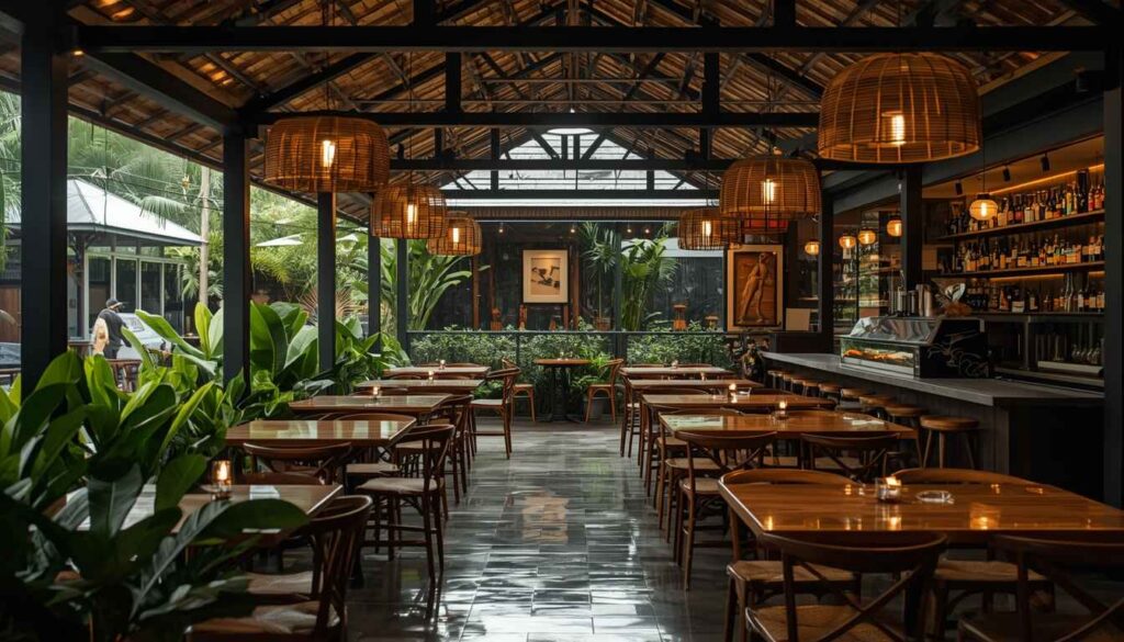 Canggu cafe with covered seating perfect for February Bali travel during afternoon showers