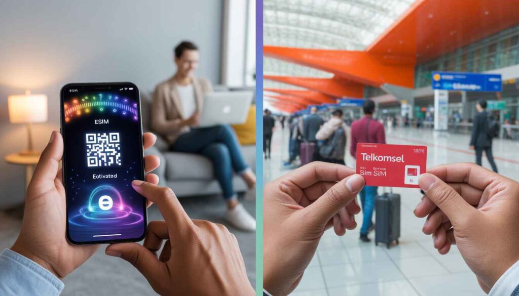 Comparison of eSIM vs local SIM card Indonesia options