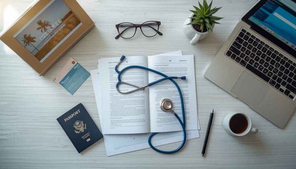 International health insurance documents and policy papers for expatriates living in Bali with coverage details