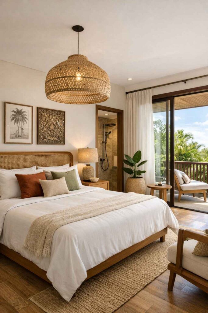 Modern hotel room at Harper Kuta with city views, affordable mid-range accommodation