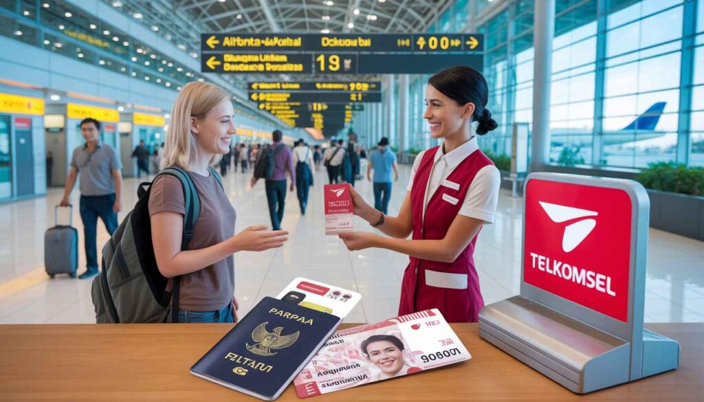 Telkomsel tourist SIM card package with passport registration