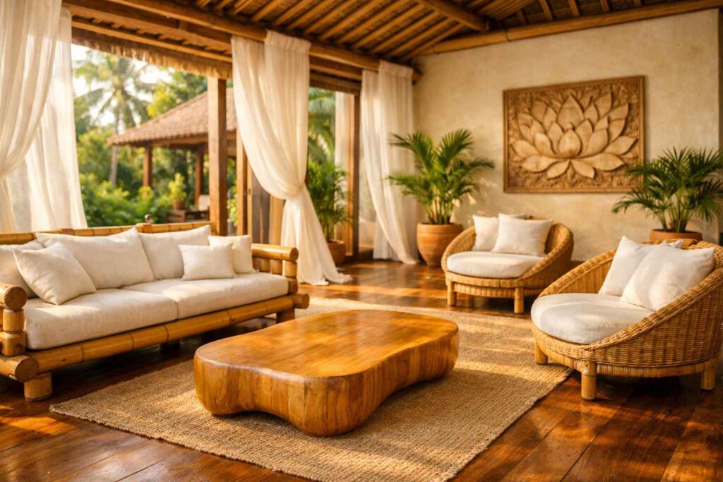 bali aesthetic living room