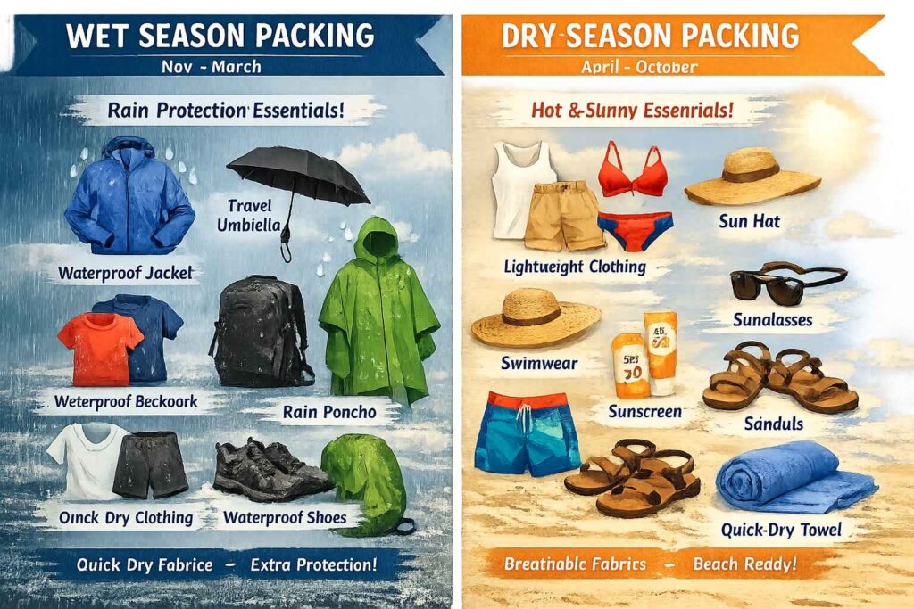 checklist showing all recommended items