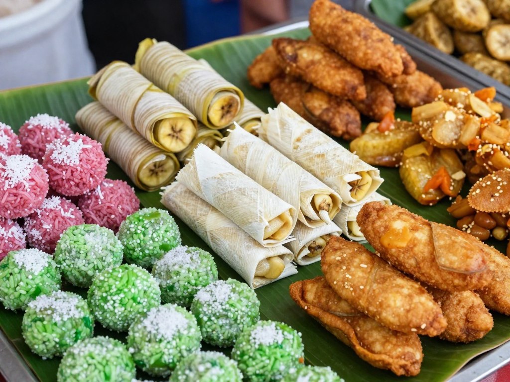 Colorful Balinese snacks and desserts on a Foodie's Tour of Kuta