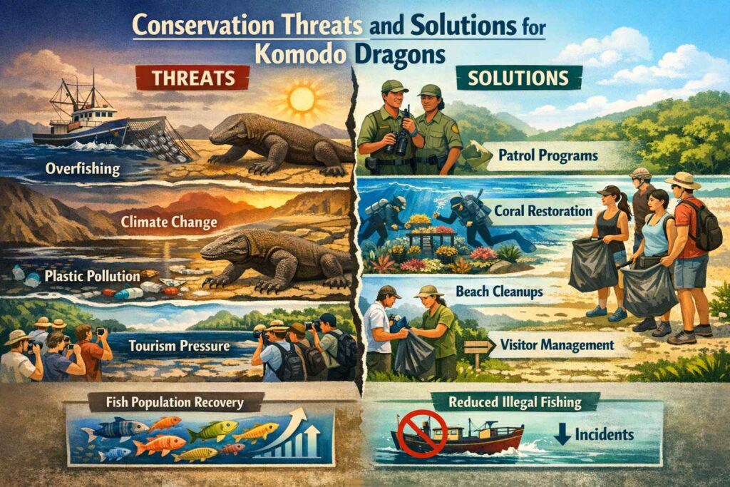 Conservation Threats and Solutions infographic
