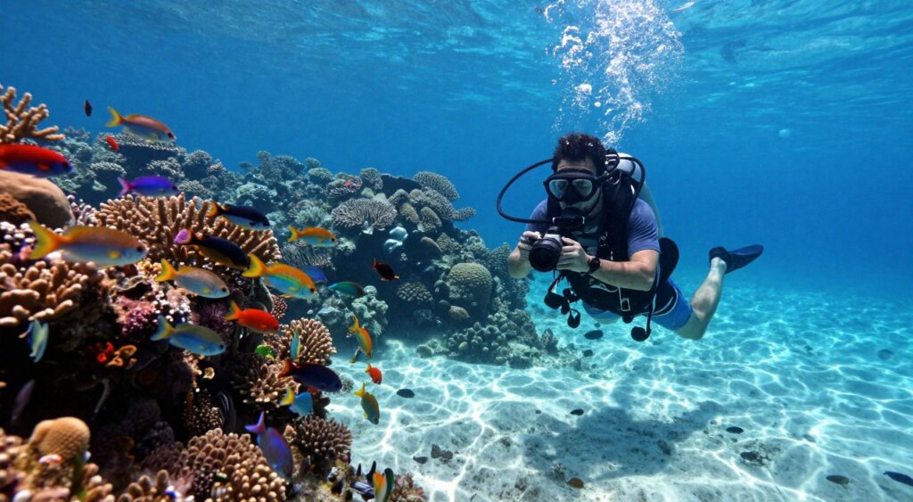 Drift dive photography in strong currents