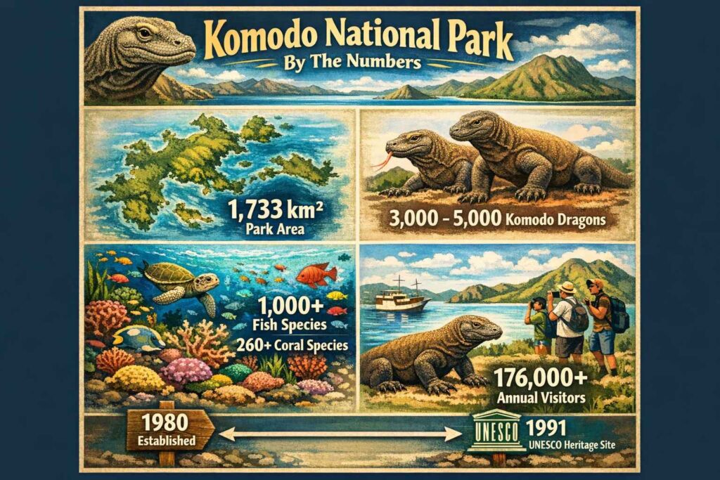 Komodo National Park By The Numbers infographic