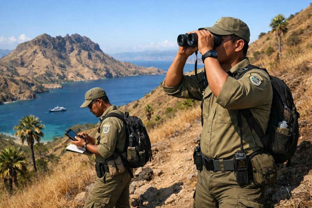 Komodo National Park conservation rangers monitoring endangered species