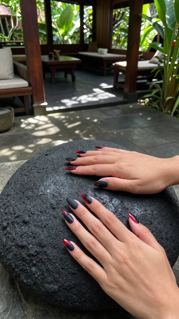 Volcanic Black and Lava Red