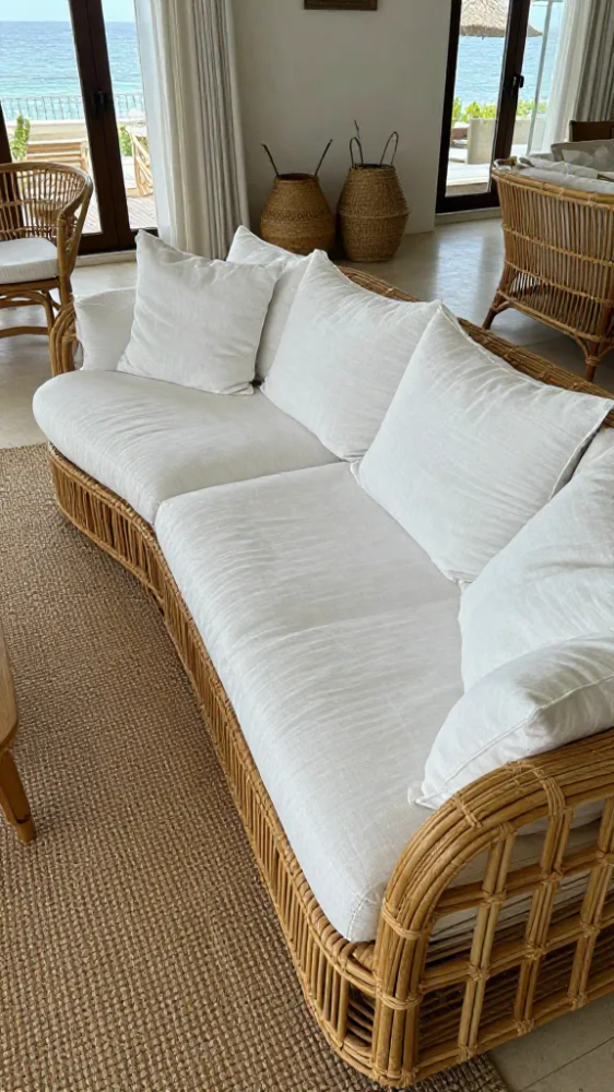 A Statement Rattan Sofa for Living Rooms