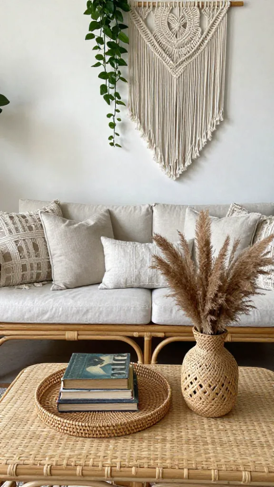 Boho Chic Rattan Home Decor Accents