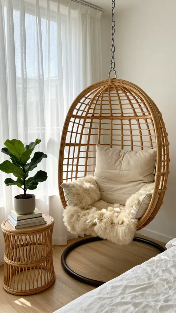 Hanging Rattan Egg Chairs for Relaxation