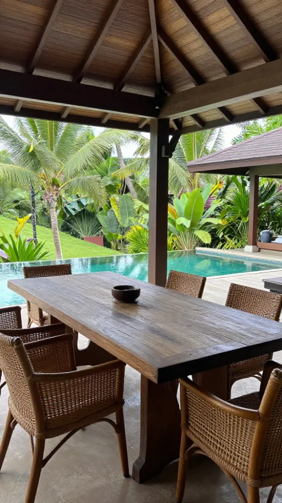 13 Design Secrets of a Bali Aesthetic Villa 3 Reclaimed Teak Wood Furniture