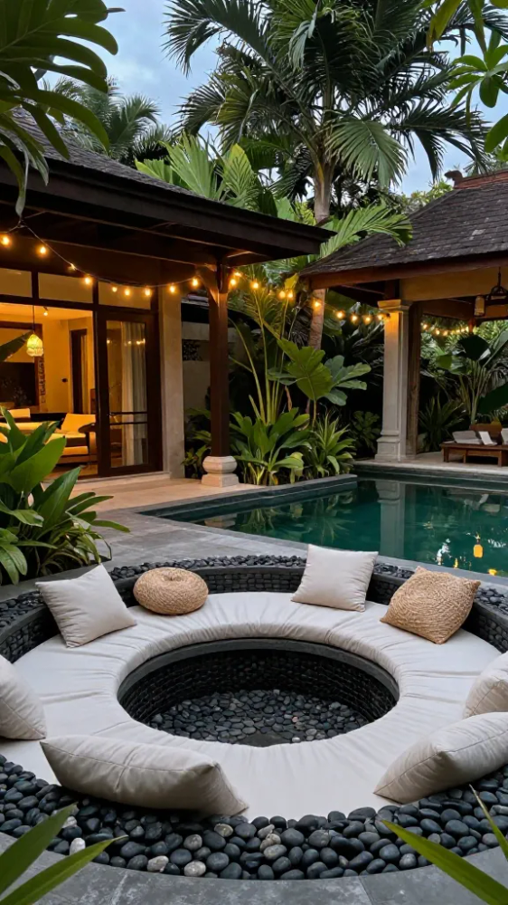 13 Design Secrets of a Bali Aesthetic Villa 4 Sunken Outdoor Seating Areas