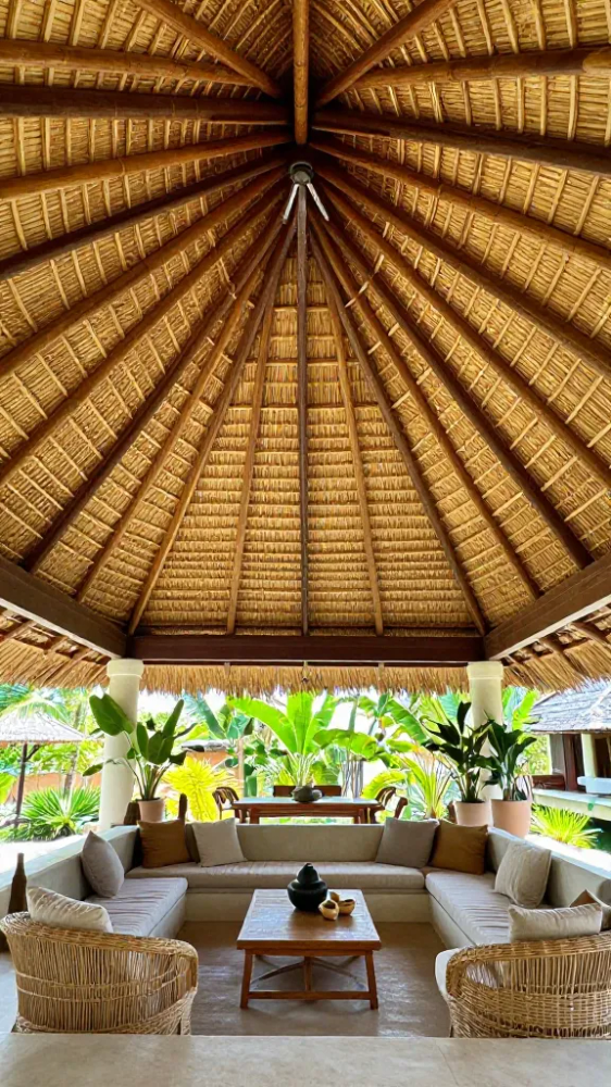 13 Design Secrets of a Bali Aesthetic Villa 11 Thatch Roof Ceiling Accents