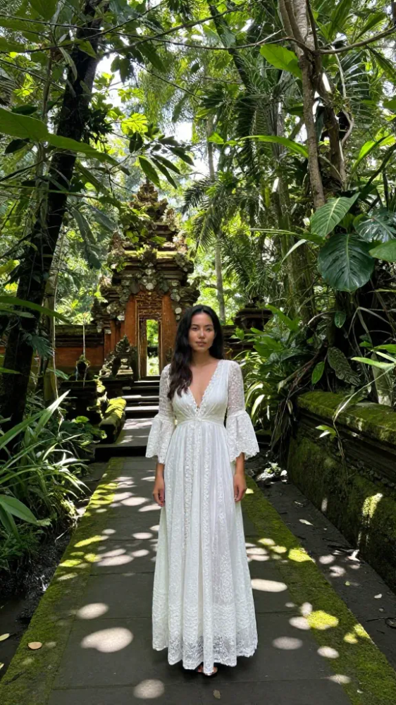 Romantic White Lace Maxi Dress