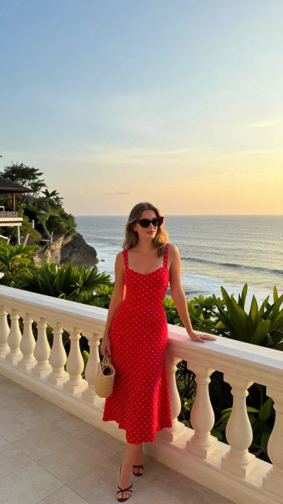 "Red (Taylor's Version)" in Bali: How to Style the Perfect Red Dress for Uluwatu Sunsets 3 Vintage Polka Dot Red Summer Outfits