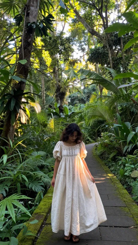 Cottagecore Linen Folklore Inspired Dress