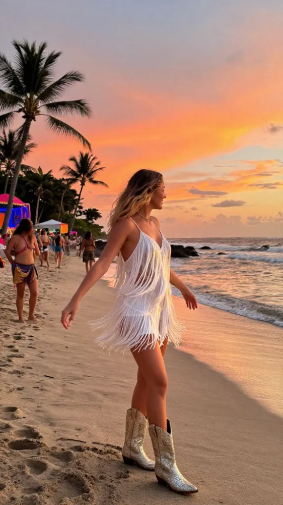 Glittery Cowboy Boots for Sand and Sun