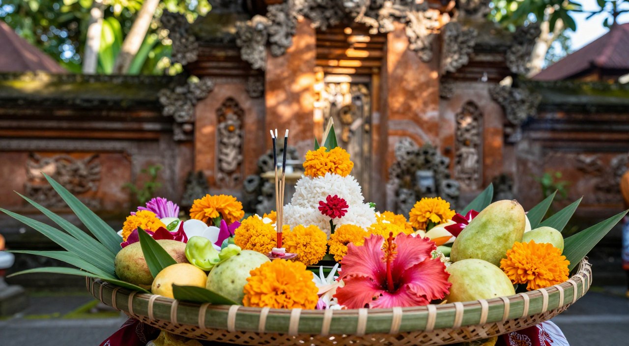 Balinese offerings and sacred rituals