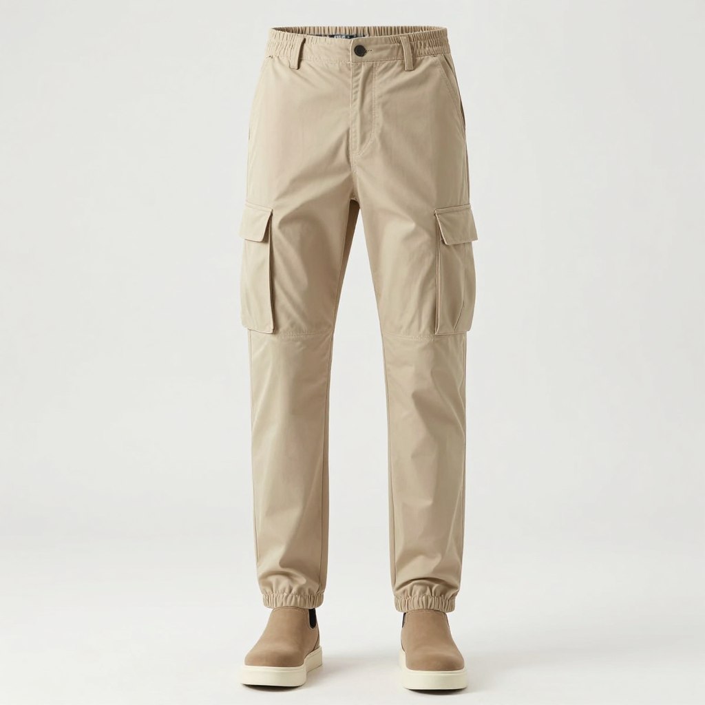Beige utility cargo pants women's vacation wear