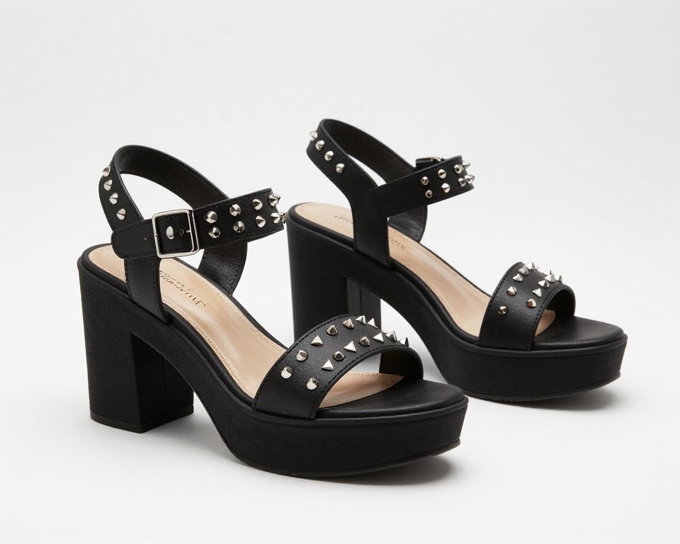 Black platform sandals