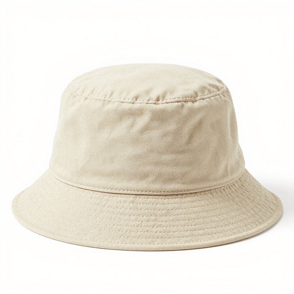 Bucket hat canvas neutral beige sun protection