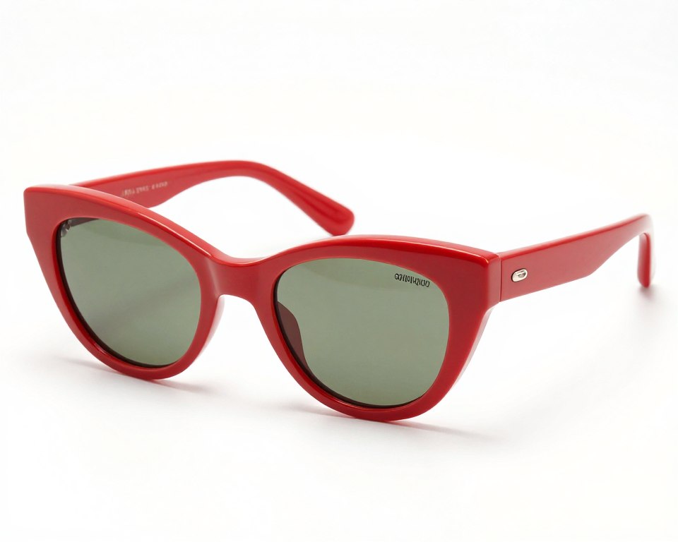 Cat-eye sunglasses in red frames