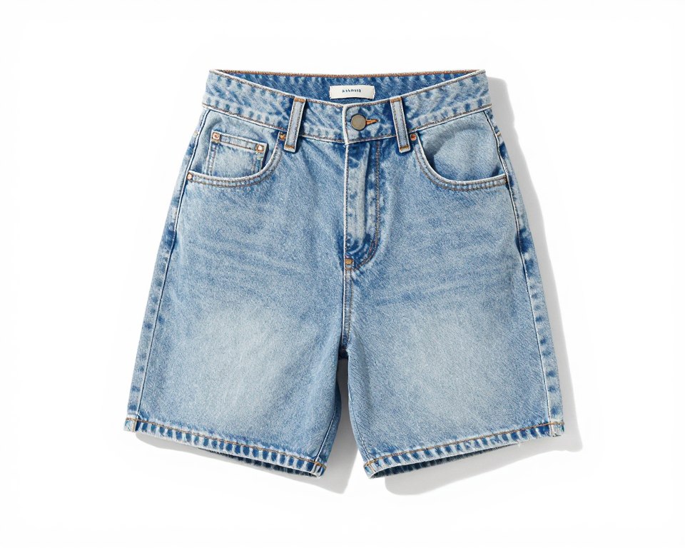 Denim high-waisted shorts