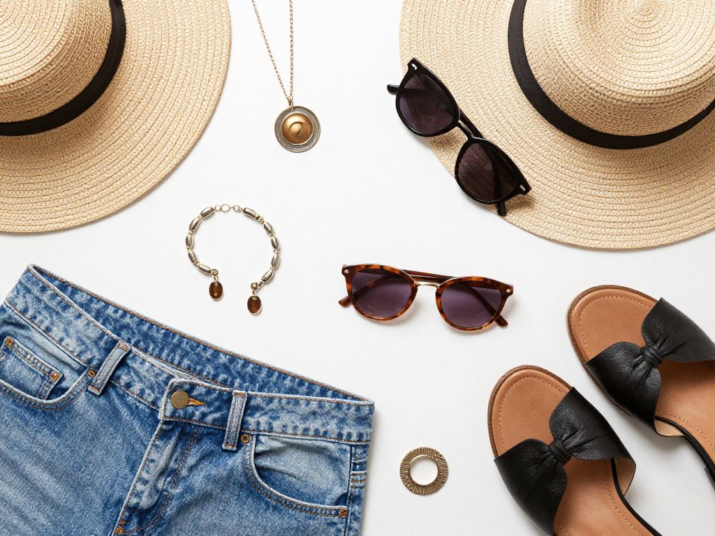 Detail shots of outfit accessories and styling