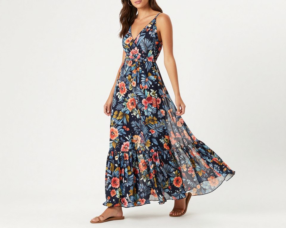 Floral maxi dress for vacation