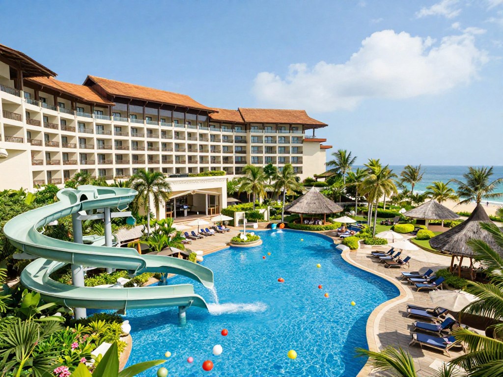 Grand Hyatt Bali resort pools and waterslides in Nusa Dua