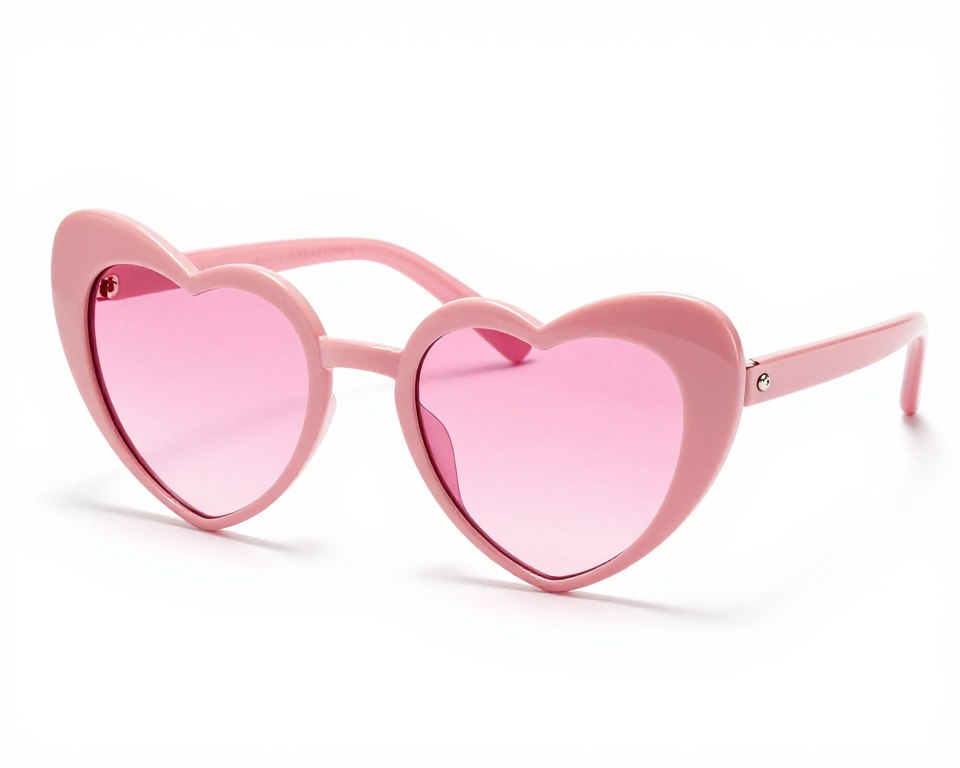 Heart-shaped sunglasses in pink