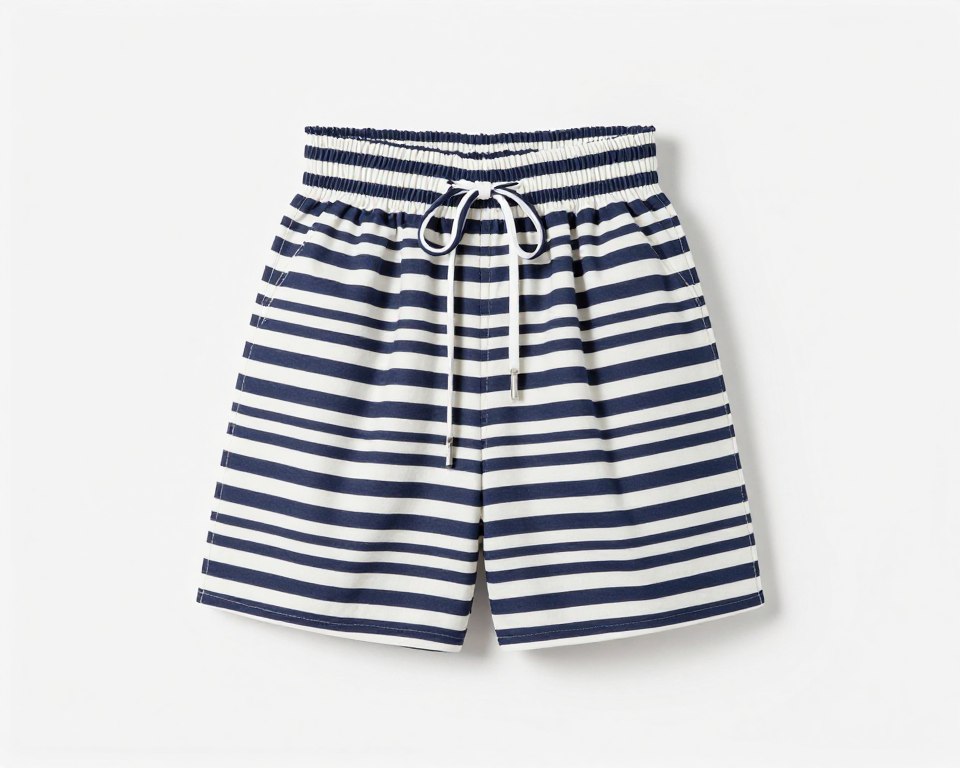 High-waisted striped shorts