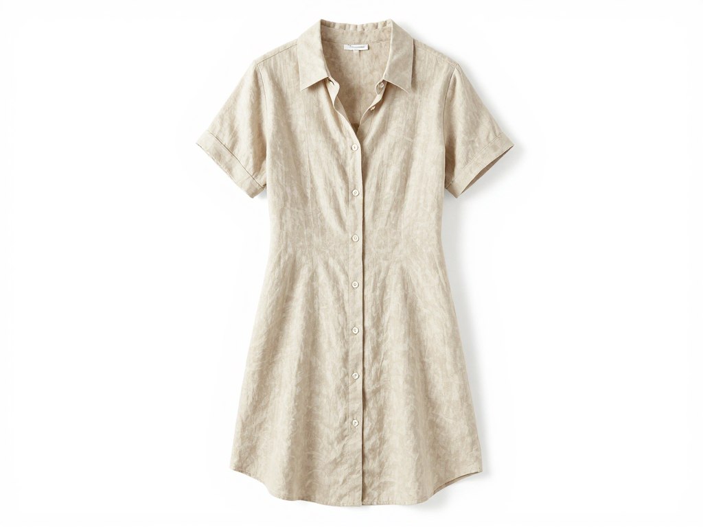 Linen shirt dress product beige neutral vacation essential