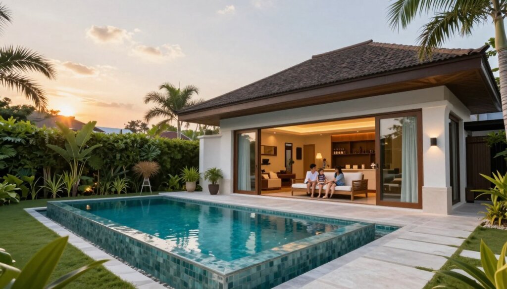 Luxury family villa in Seminyak with private pool and tropical garden