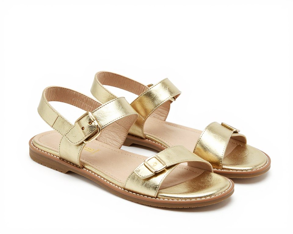 Metallic flat sandals