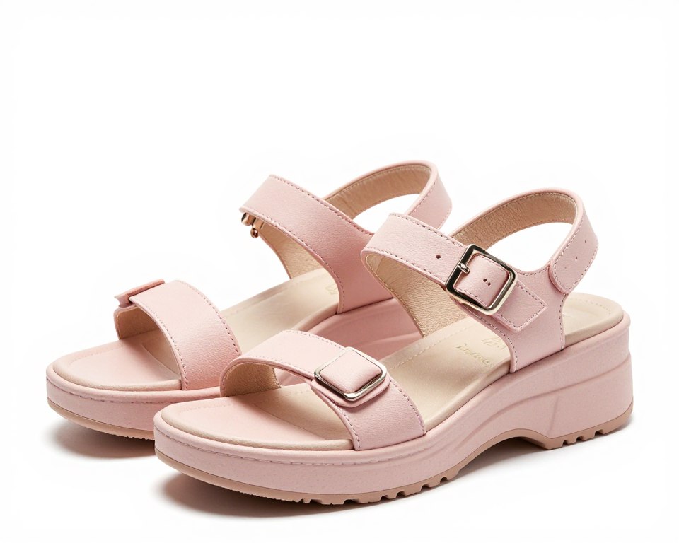 Pastel platform sandals for vacation