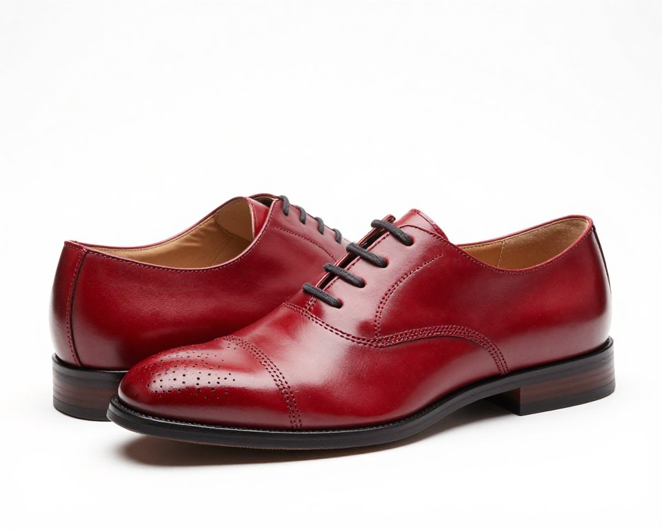 Red oxford shoes for travel