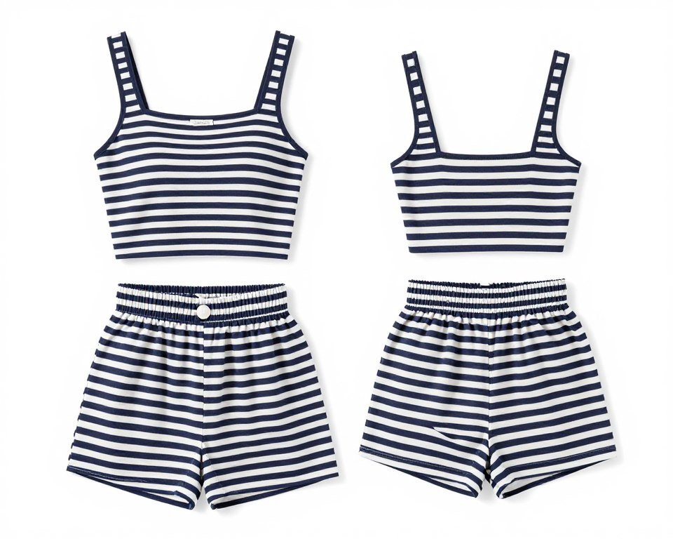Striped crop top and shorts set