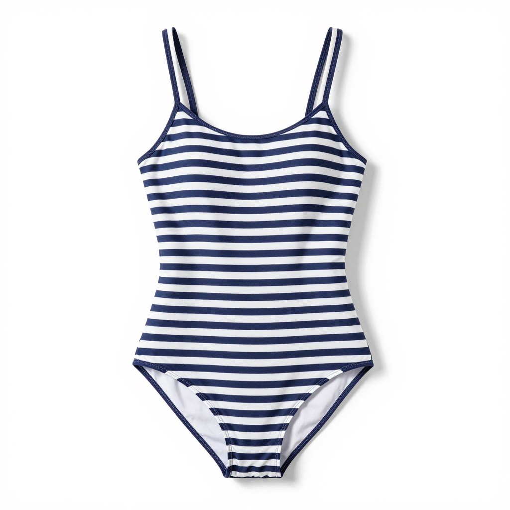 Striped vintage-inspired swimsuit Bali outfit inspiration