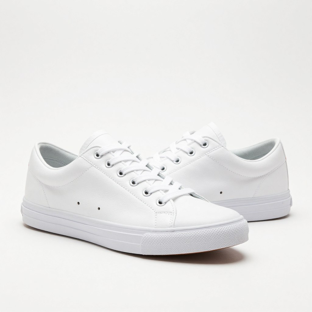 White canvas sneakers casual vacation shoes