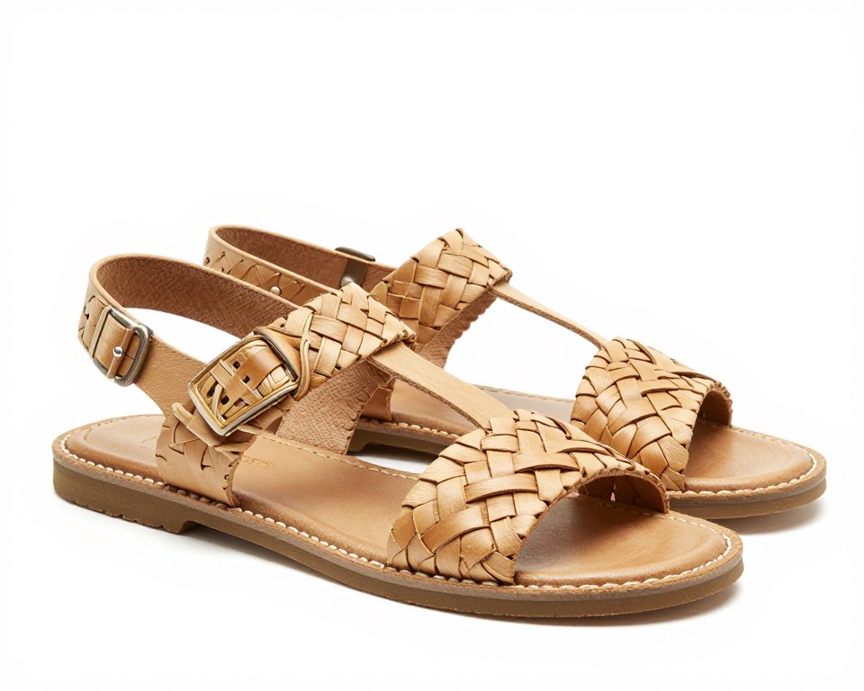 Woven leather sandals
