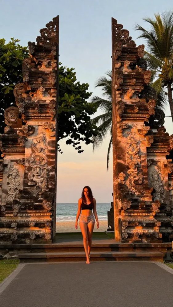 Walking Poses Along the Iconic Gate