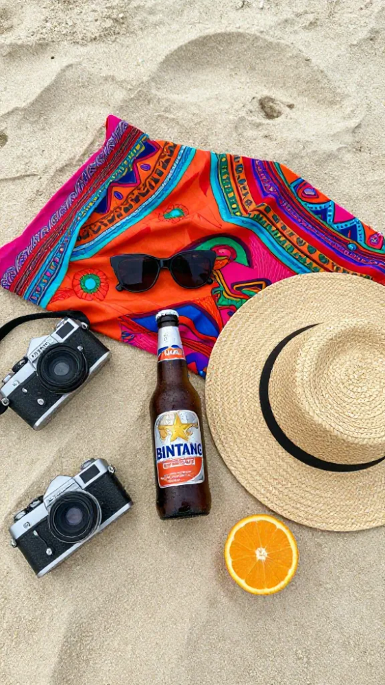 Top Down Flat Lays of Beach Gear