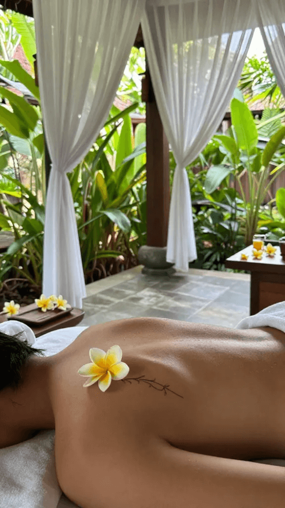 Delicate Frangipani Bali Flower Tattoo